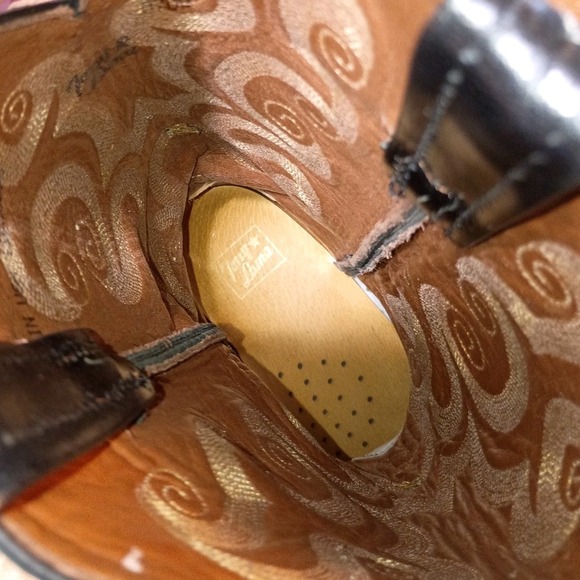 Tony Lama Ostrich Western Boots Mens 8.5D Round Toe Black Leather Classic Cowboy - Picture 13 of 16